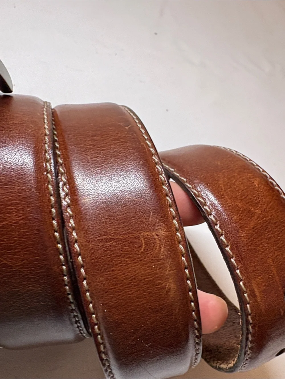 Eddie Bauer Brown Leather Belt Size 38
